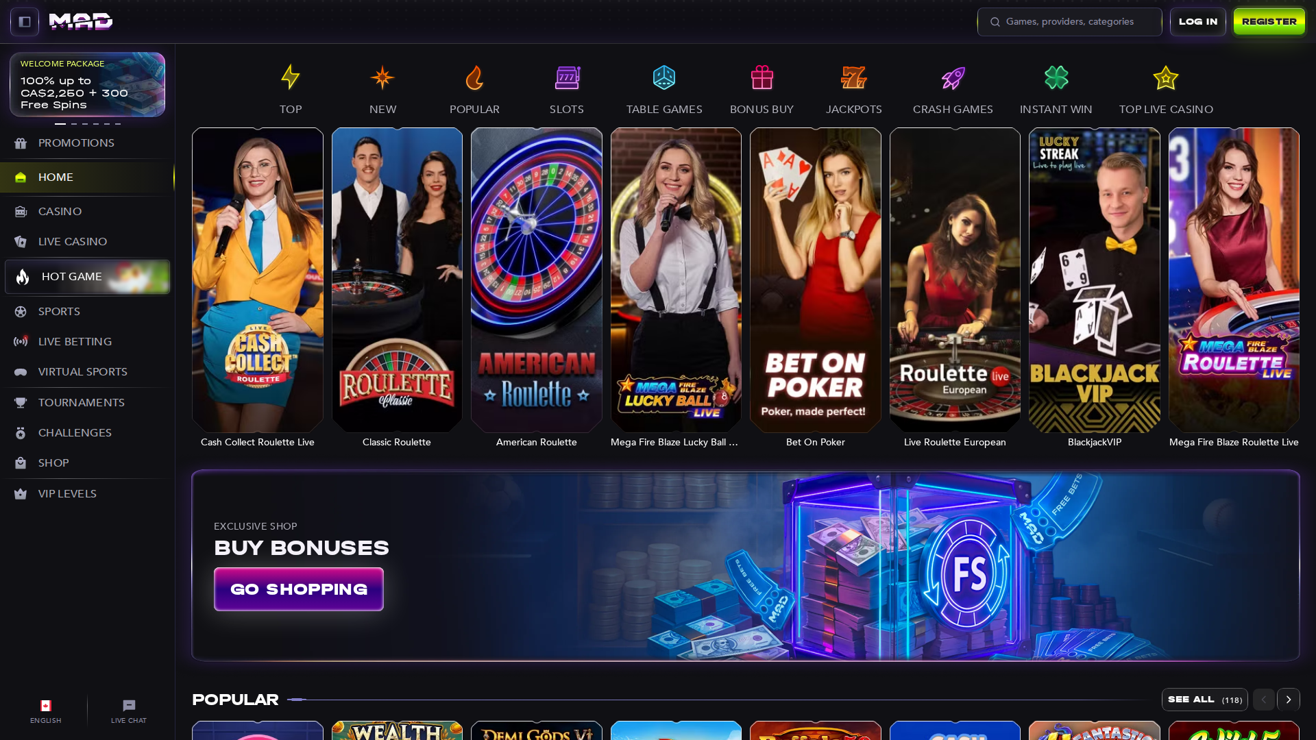 Madcasino lobby